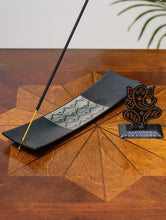 Load image into Gallery viewer, Bidri Craft Set - Ganesha Curio &amp; Incense Tray (Set of 2)