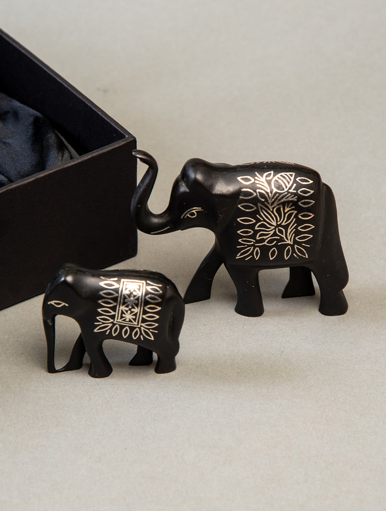 Bidri Craft Curio - Elephant (Set of 2)