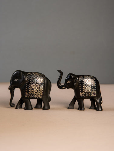 Bidri Craft Curio - Elephant (Set of 2)