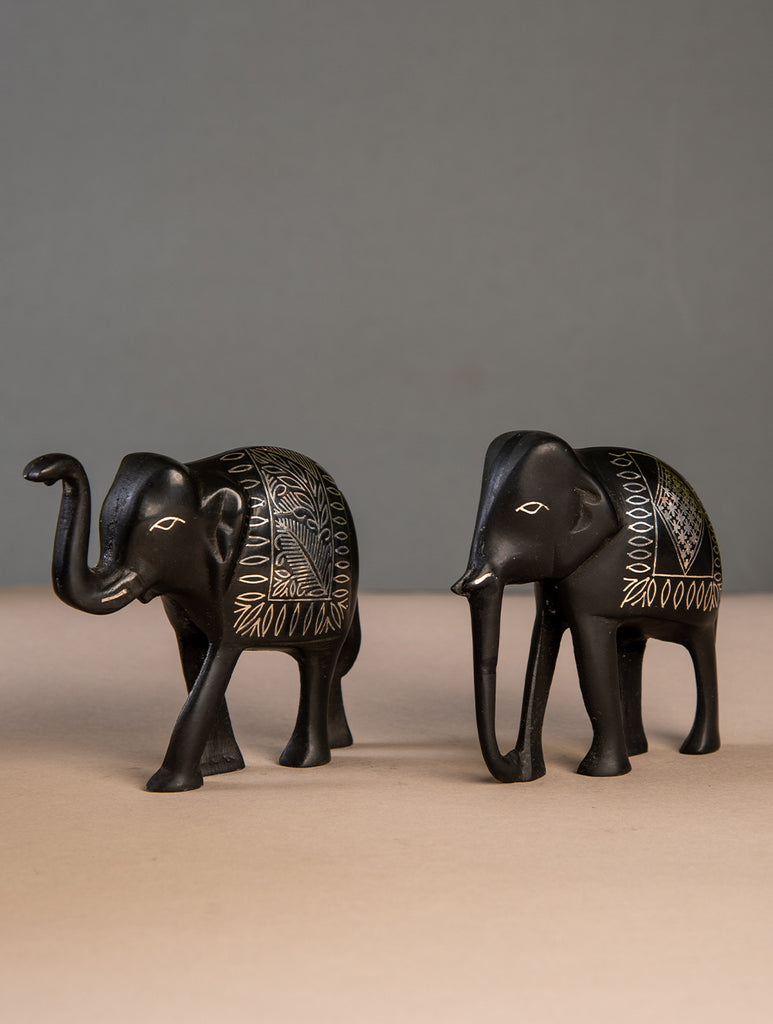 Bidri Craft Curio - Elephant (Set of 2)
