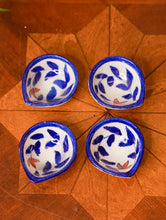 Load image into Gallery viewer, Blue Pottery Diya (Set of 4) - White and Indigo Blue