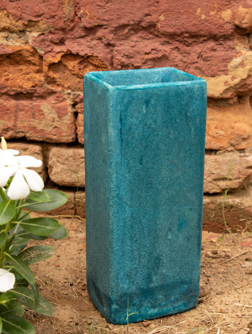 Delhi Blue Art Pottery Flower Vase - The India Craft House 