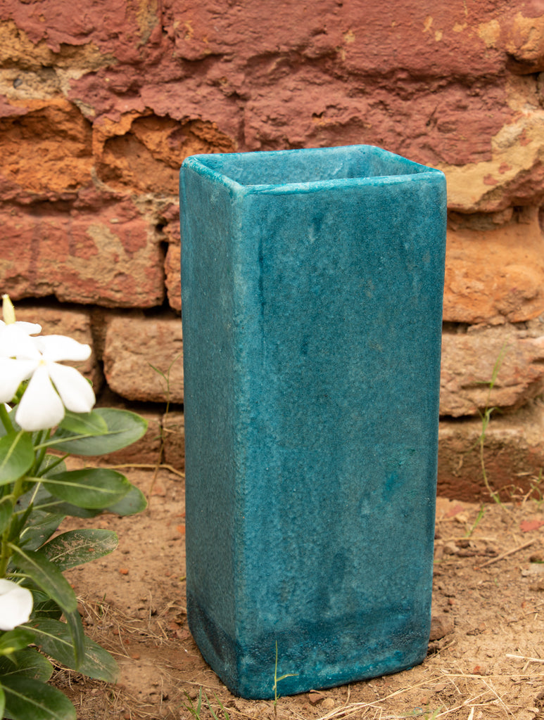 Delhi Blue Art Pottery Flower Vase - The India Craft House 