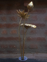Brass Flowers Curio (Set of 3)
