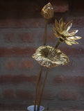 Brass Flowers Curio (Set of 3)