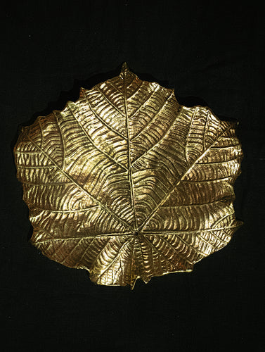 Brass Incense Holder / Curio - Maple Leaf