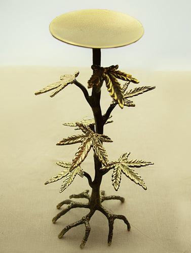 Brass Tealight Holder - Leaves
