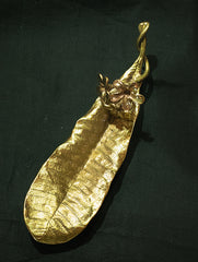 Brass Curio - Temple Flowers & Leaves - The India Craft House 