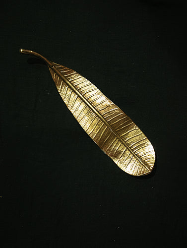 Brass Incense Holder / Curio - Temple Flower Leaves - The India Craft House 