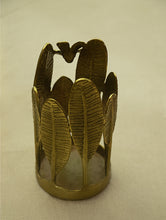 Load image into Gallery viewer, Brass  Pen / Spoon Holder - Temple Flower Leaves - The India Craft House 