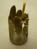 Brass  Pen / Spoon Holder - Temple Flower Leaves