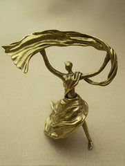 Brass Sculpture - Swirling Lady - The India Craft House 