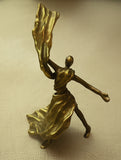 Brass Sculpture - Swirling Lady