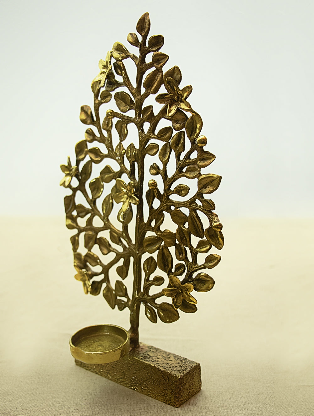 Load image into Gallery viewer, Brass Tealight Holder - Creeper - The India Craft House 