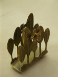 Brass Tissue Holder - Temple Flower Leaves