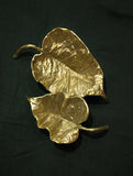 Brass Twin Bowl Curio - Temple Flower Leaves