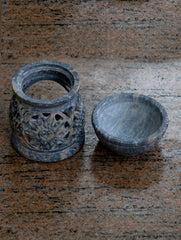 Carved Filigree Stone Aroma Oil Diffuser Lamp