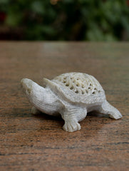 Carved Filigree Stone Curio Tortoise