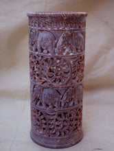 Load image into Gallery viewer, Carved Filigree Stone Curio / Candle Holder