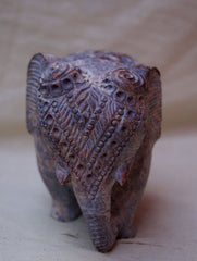 Carved Filigree Stone Elephant Curio