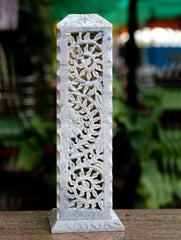 Carved Filigree Stone Incense Holder