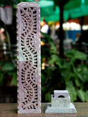 Carved Filigree Stone Incense Holder