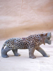 Carved Filigree Stone Tiger Curio