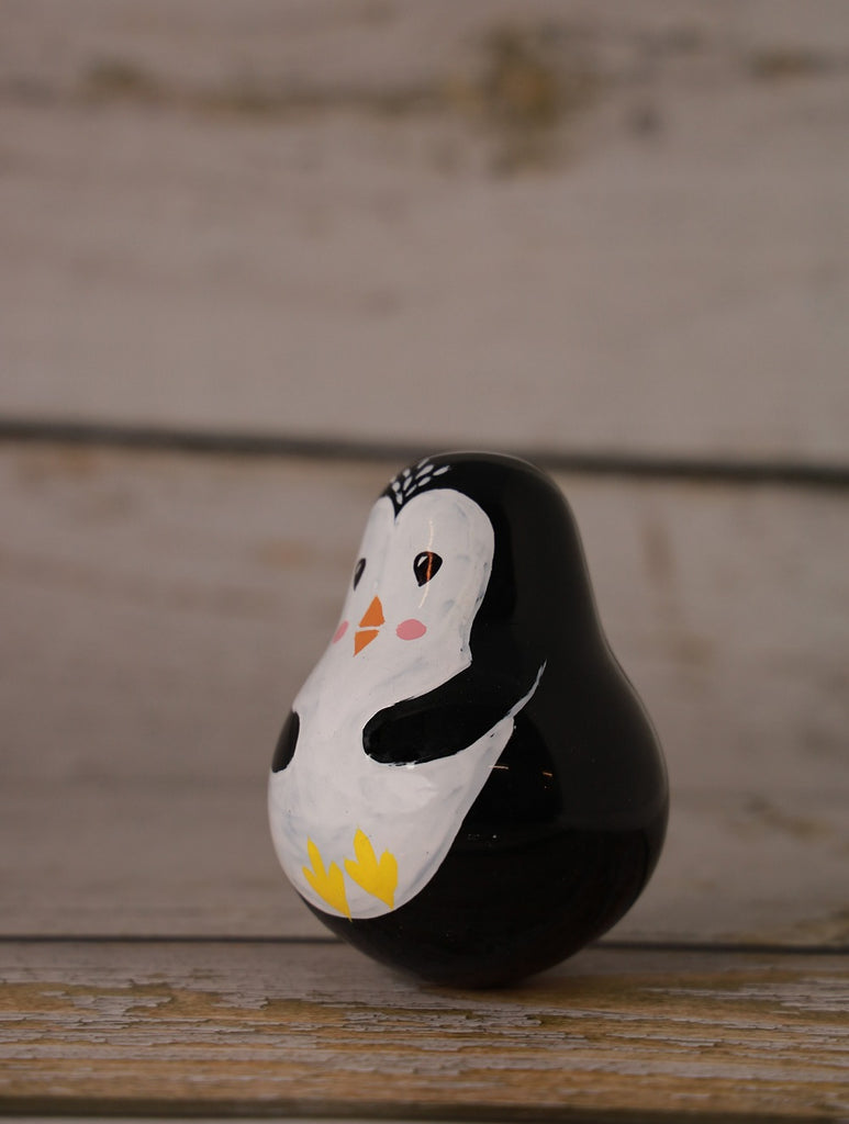 Channapatna Wooden Toy - Balancing Penguin, Black