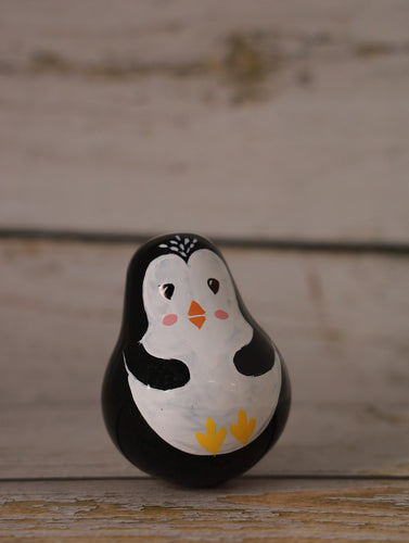Channapatna Wooden Toy - Balancing Penguin, Black
