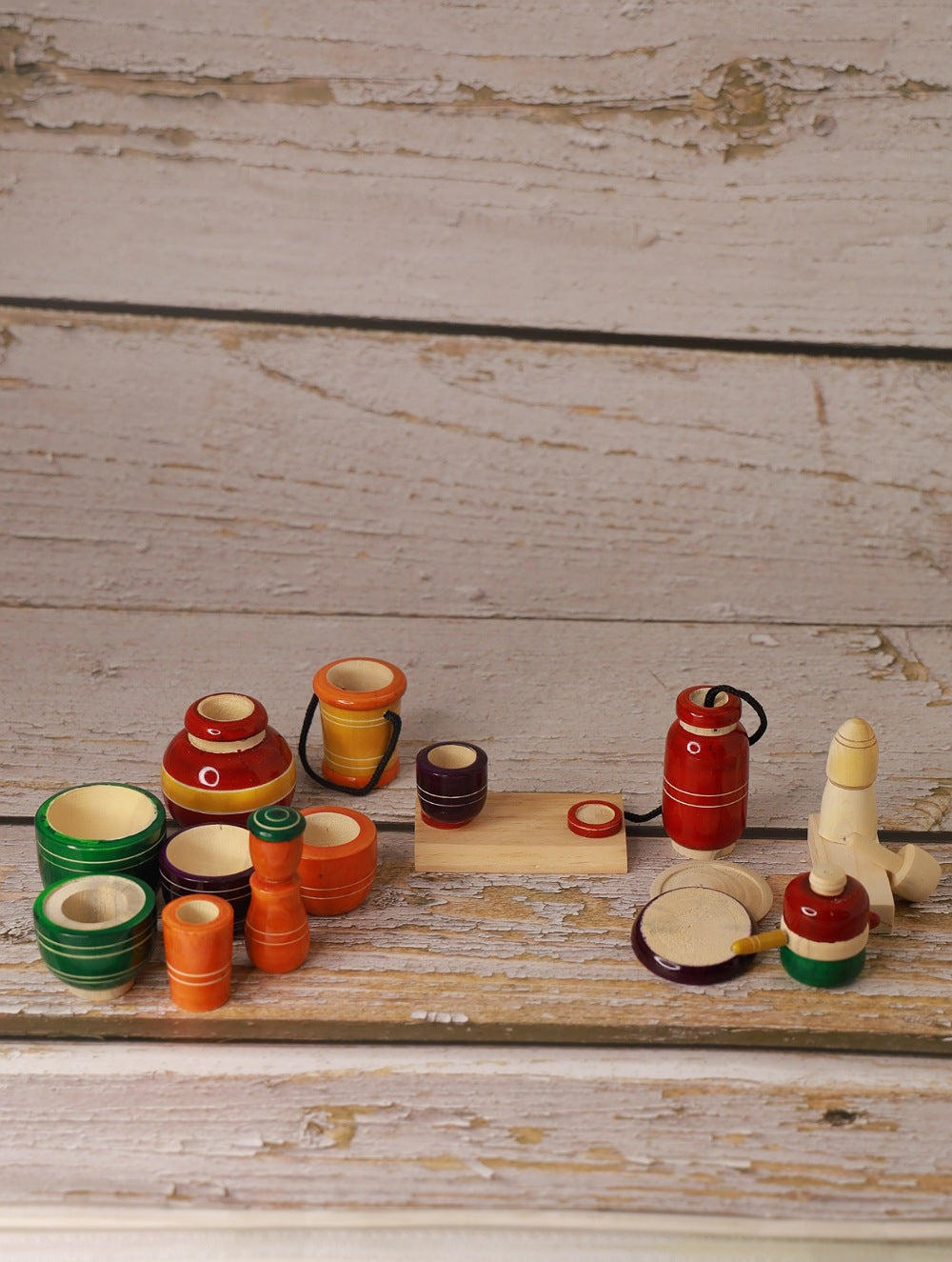 Load image into Gallery viewer, Channapatna Wooden Toy - Cooking Set