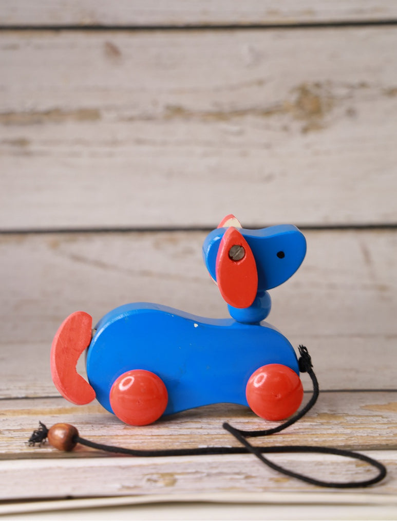 Channapatna Wooden Toy - Pull Along Dog