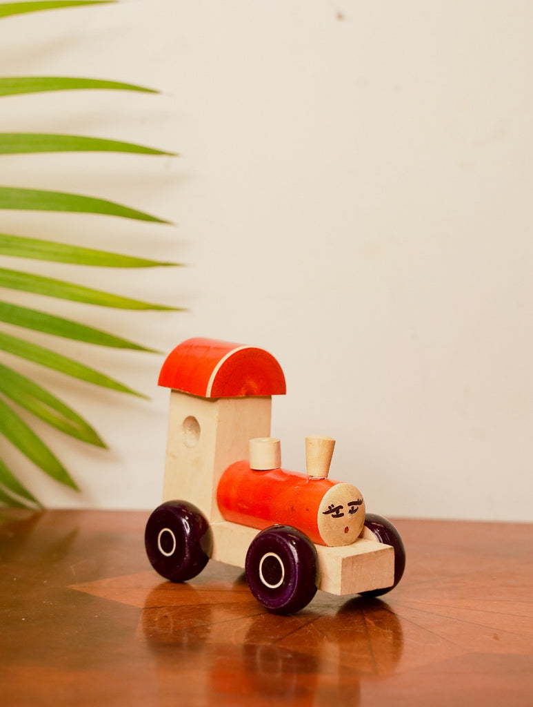 Channapatna Wooden Toy - Orange Engine