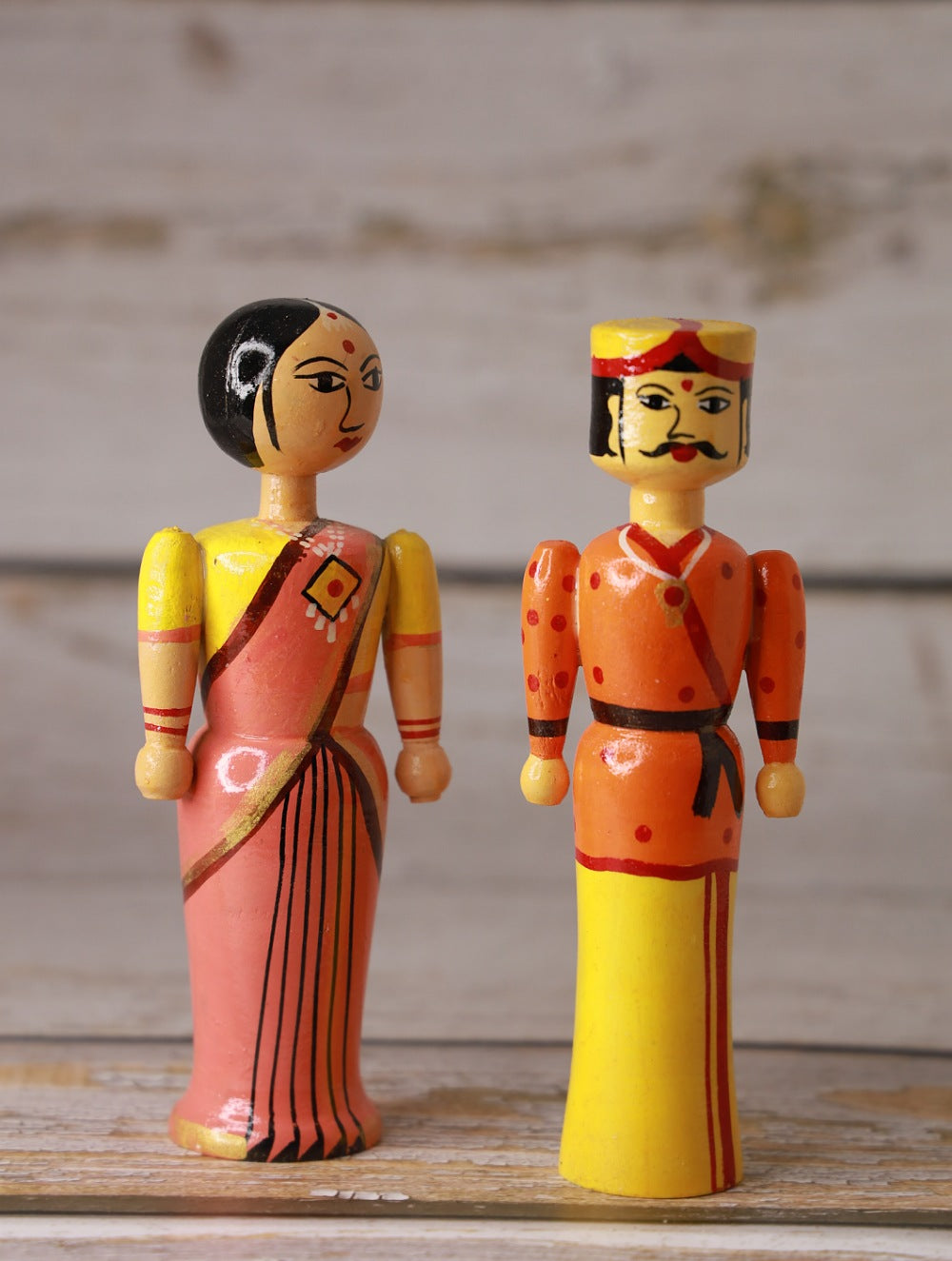 Load image into Gallery viewer, Channapatna Wooden Toy - Rural Couple (Set of 2)