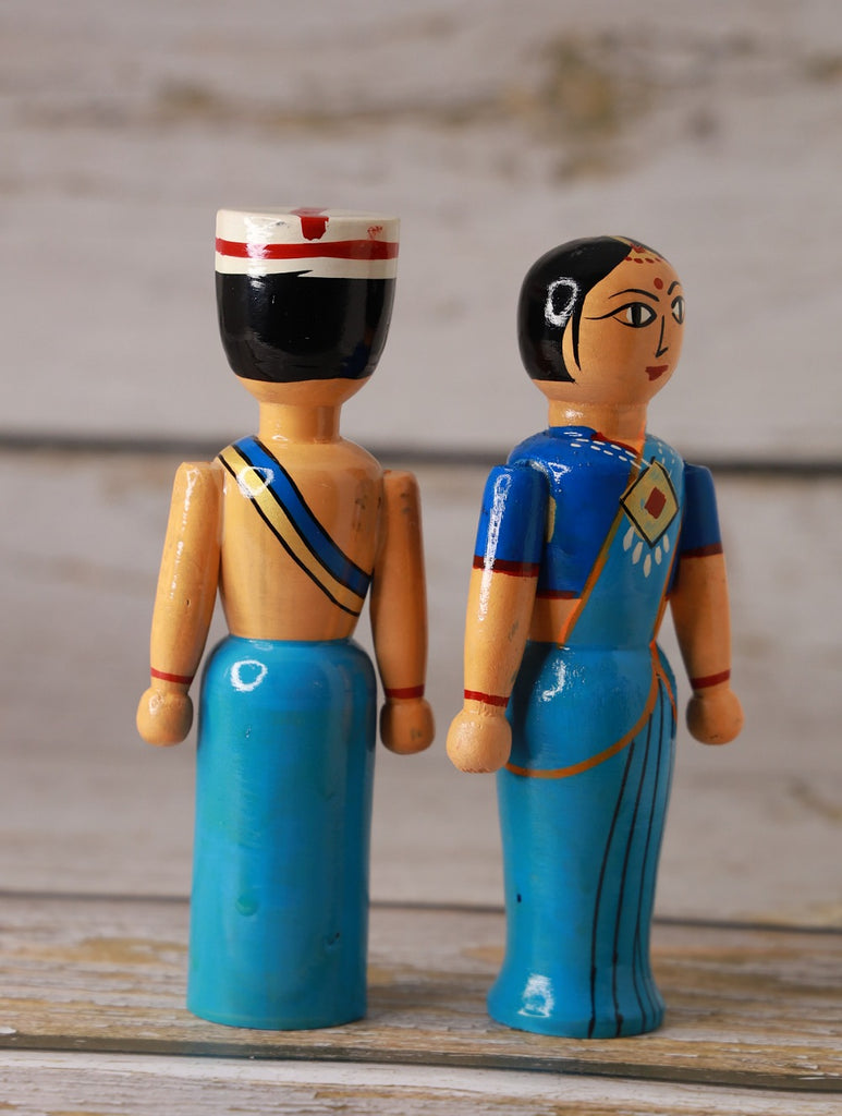 Channapatna Wooden Toy - Rural Couple (Set of 2)