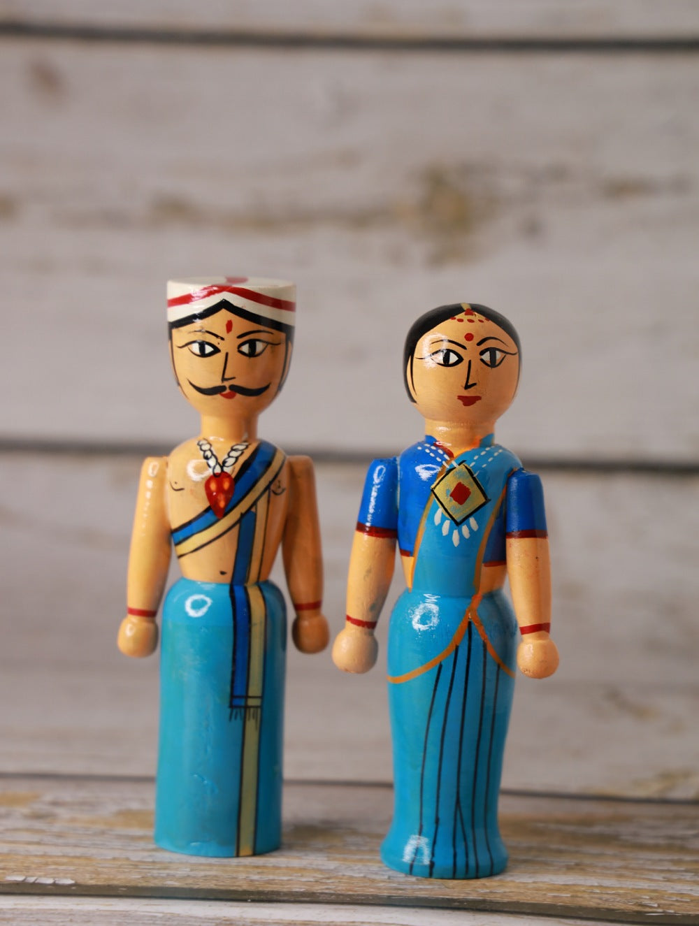Buy Channapatna Wooden Toy - Rural Couple (Set of 2) Online