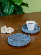 Load image into Gallery viewer, Classic Handknotted Macramé Coaster Sets / Trivets(Set of 2) - Grey