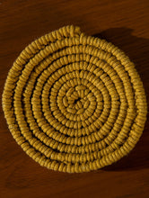Load image into Gallery viewer, Classic Handknotted Macramé Coaster Sets / Trivets (Set of 2) - Mustard