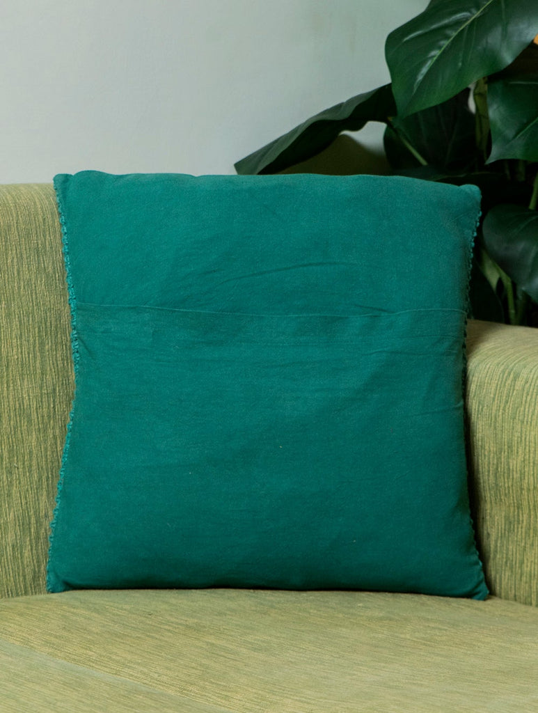 Classic Handknotted Macramé Cushion Cover - Sea Green