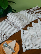 Load image into Gallery viewer, Classic Handknotted Macramé Runner &amp; Mats (Set of 5) - Beige