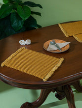 Load image into Gallery viewer, Classic Handknotted Macramé Table Mats - Mustard (Set of 4)