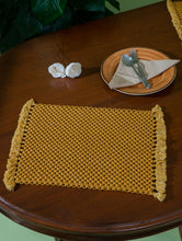 Load image into Gallery viewer, Classic Handknotted Macramé Table Mats - Mustard (Set of 4)