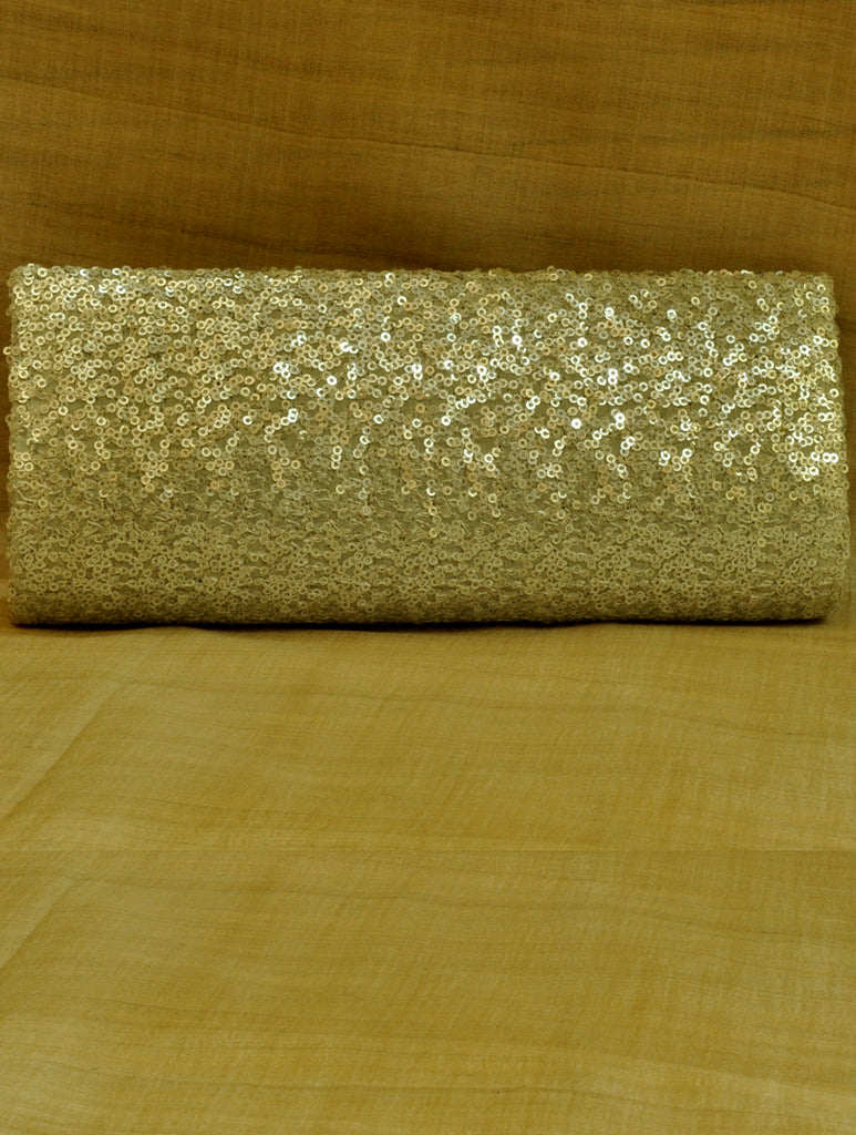 Clutch Bag, Silver Sequinned Satin - The India Craft House 