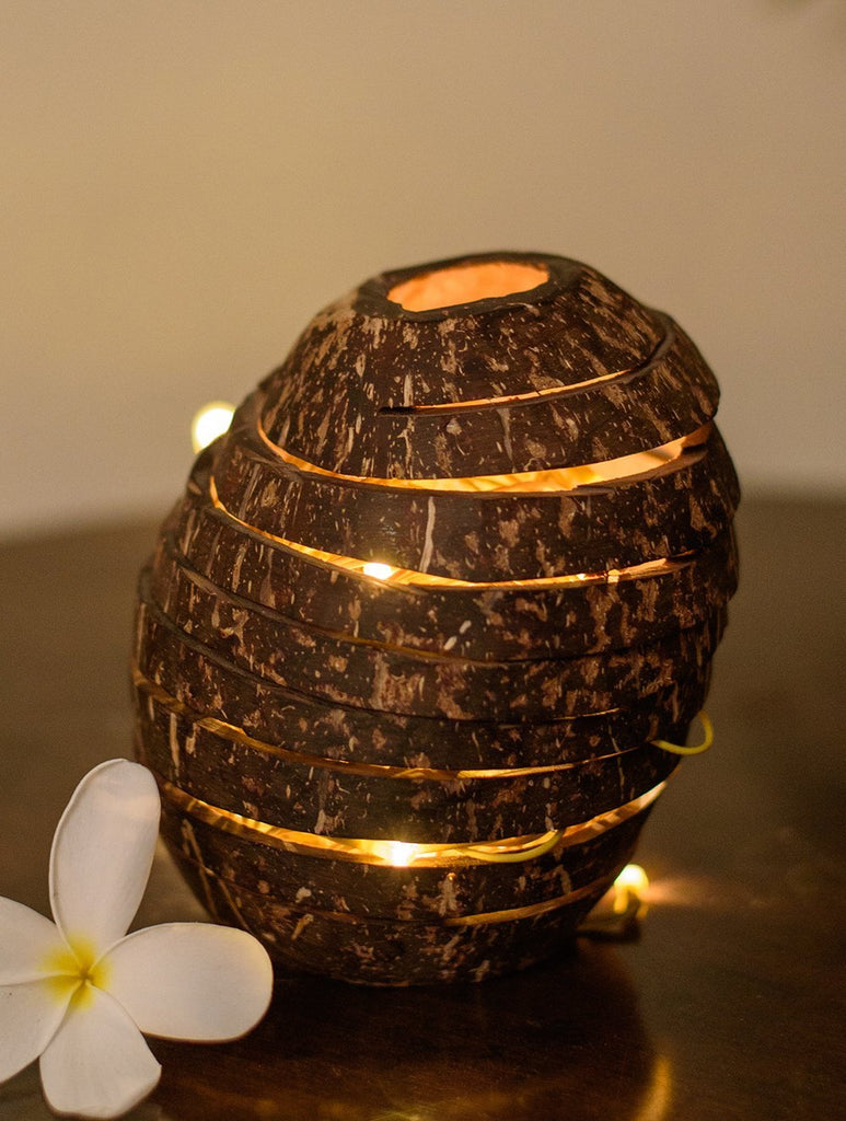 Coconut Craft Tea Light Holder - Spiral