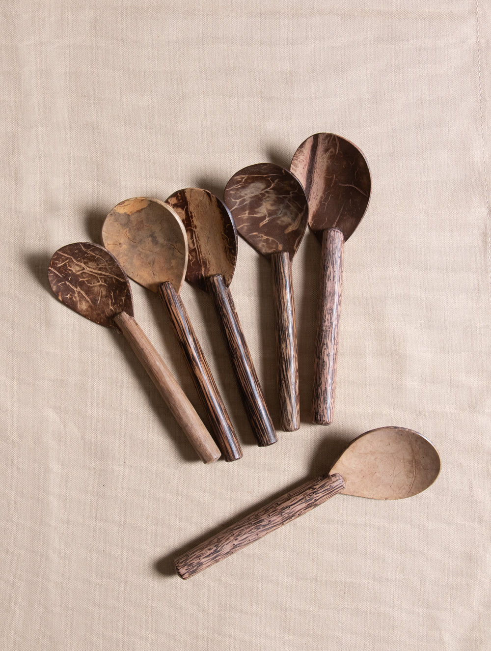 Coconut Serving Bowls and Spoons - (Set of 6) - The India Craft House 