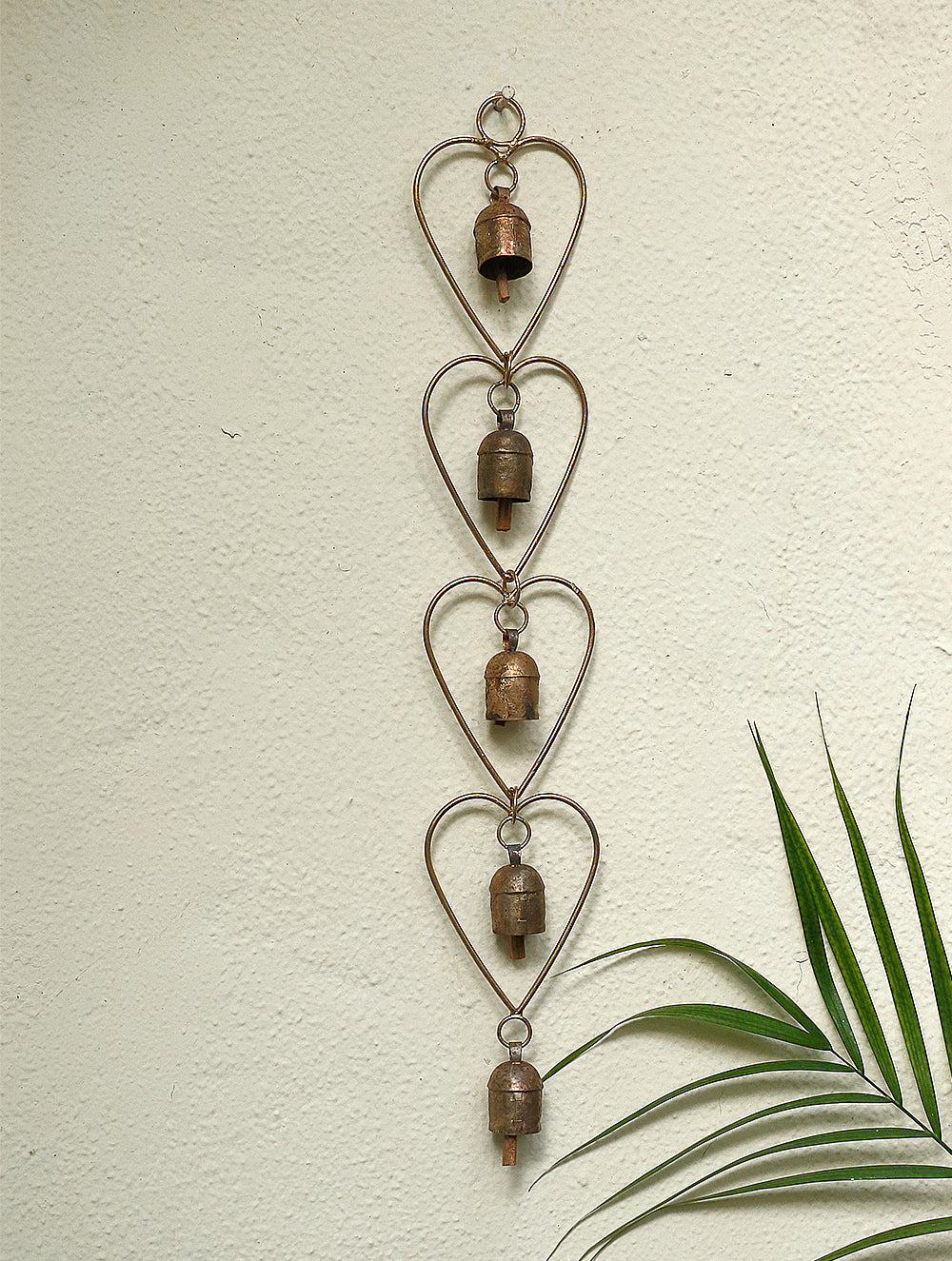 Load image into Gallery viewer, Copper Bells String  On Heart Shaped Frame - The India Craft House 