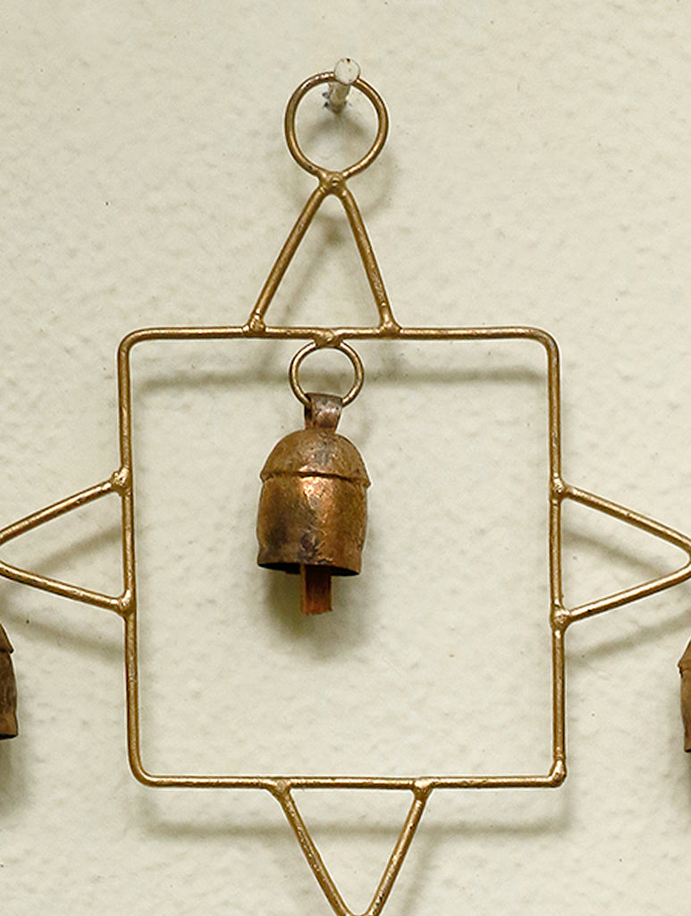 Copper Bells String On Square Shaped Frame - The India Craft House 