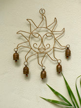 Load image into Gallery viewer, Copper Bells String On Sun Shaped Frame - The India Craft House 