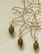 Load image into Gallery viewer, Copper Bells String On Sun Shaped Frame - The India Craft House 