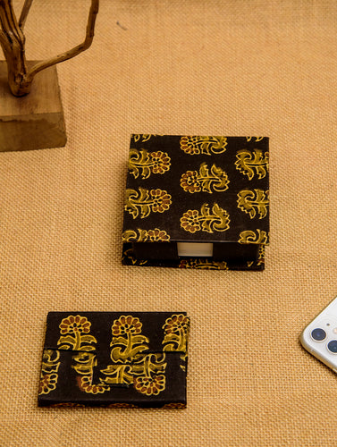 Cotton Block Print Memo Box & Visting Card Holder