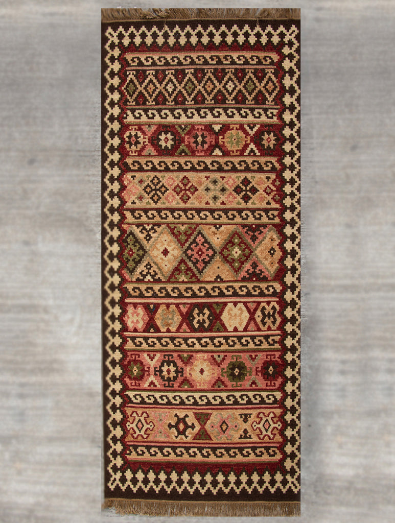 Exclusive Handwoven Kilim Long Runner Rug (6 x 2 ft) - The India Craft House 